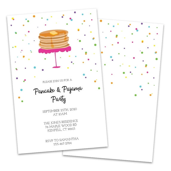 Personalized Pancake & Pajama Party Invitation