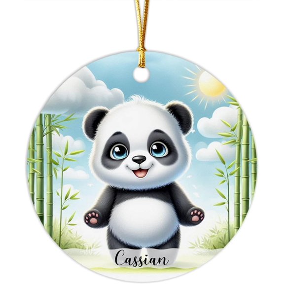 Personalized Panda Xmas 2025 Ornament, Customized Panda Ornament with Name, Gifts for Panda Lovers, Panda Ornament, Panda Animal Ornament, Cute Panda Christmas Ornament for Family Friend O3hRBX