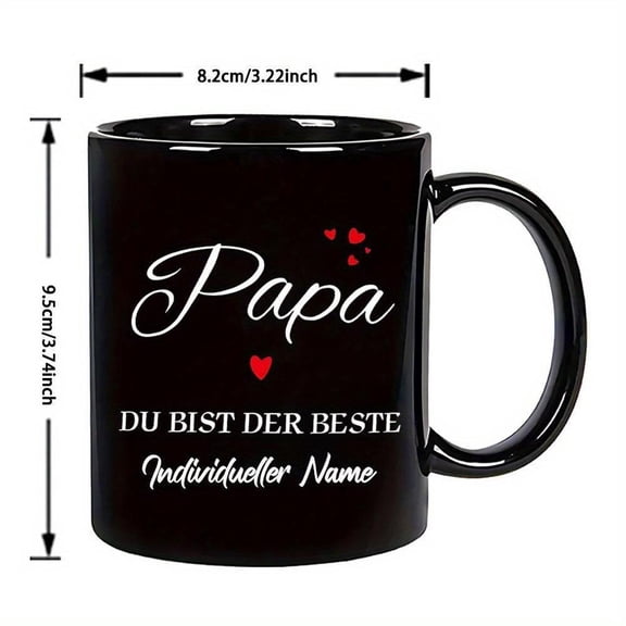 Personalized Papa Du Bist Der Beste German Funny Mug 11oz Custom Name Coffee Cup Dishwasher Microwave Father s Day Birthday Dad Husband Men Fathers Da
