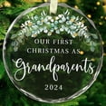 thumbnail image 1 of Personalized Parents Glass Ornament 2025 - Our First Christmas as Grandparents 2025 - New Grandparents Gift - Glass Hanging First Time Grandparent Christmas Tree Decorations - Custom Ornament, 1 of 6