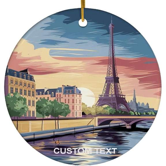 Personalized Paris Christmas Ornament 2025, Landscape Ornament Xmas, Gift for Traveler, Travel Souvenir Keepsake Gift for Family Friends, Christmas Tree Decoration Ornament aeb6qd (Paris)