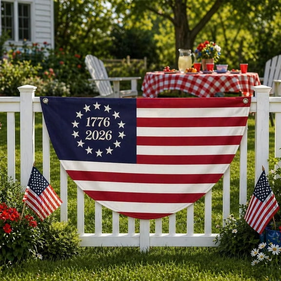 Personalized Patriot Semi Circle Flag, 250 Years Freedom USA Flag, 1776-2026 Anniversary Flag, American Patriotic Banner, Outdoor Wall Decor