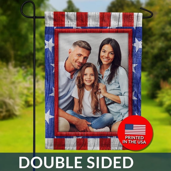 Personalized Patriotic Garden Flag Custom Photo USA Made 1