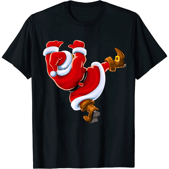 Personalized Pattern Funny Santa Claus T-shirt 3508055_black
