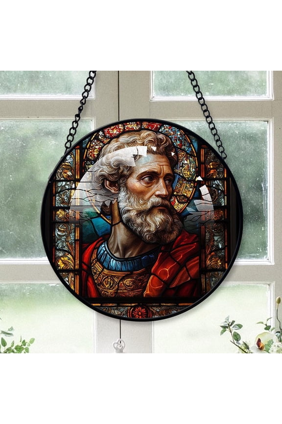 Personalized Paul Suncatcher Stained Glass, Paul Gifts for Women, Paul for Windows, Paul Window Hangings with Chain and Hook 9CJTIr