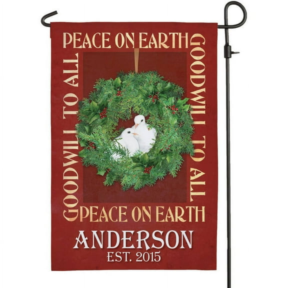 Personalized Peace On Earth Yard Flag