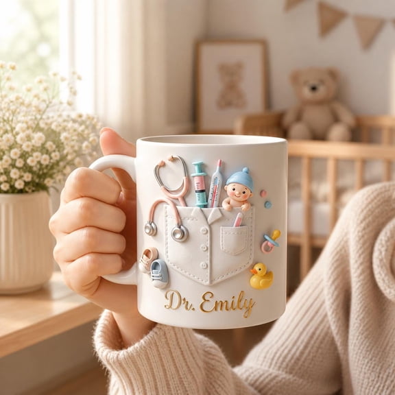 Personalized Pediatrician Mug Custom Doctor Gift Baby Doctor Coffee Mug Pediatric Nurse Gift New Mom Gift Dr Gift Medical Mug