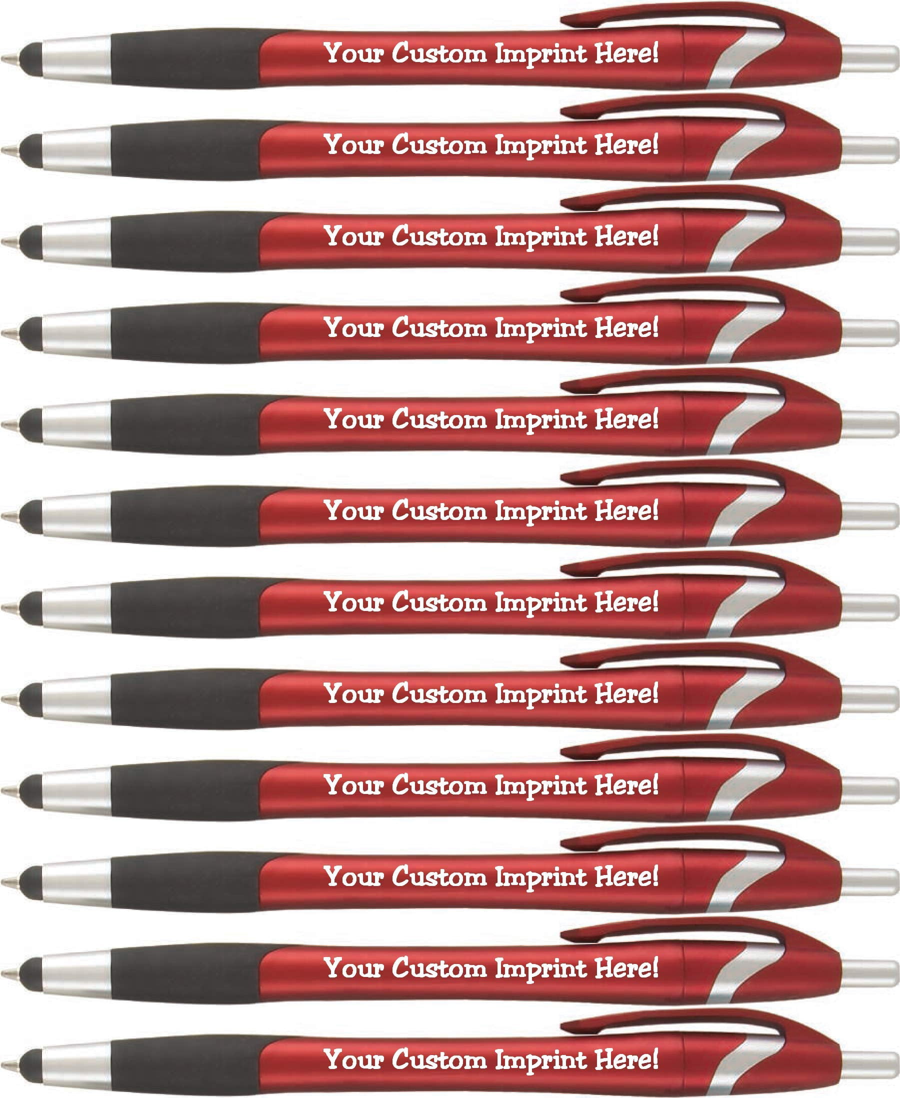 Custom Click Name Personalized Pen w Stylus - The Glide Click action Custom - Black ...