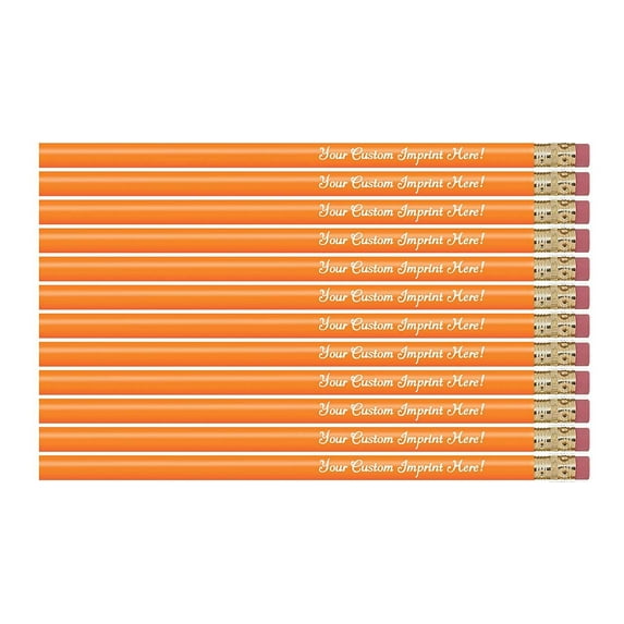 Personalized Pencils Round Custom Imprinted with your Name - Text - Logo - Message- 12 pkg FREE PERSONALIZATION Express Pencils Great Gift Idea