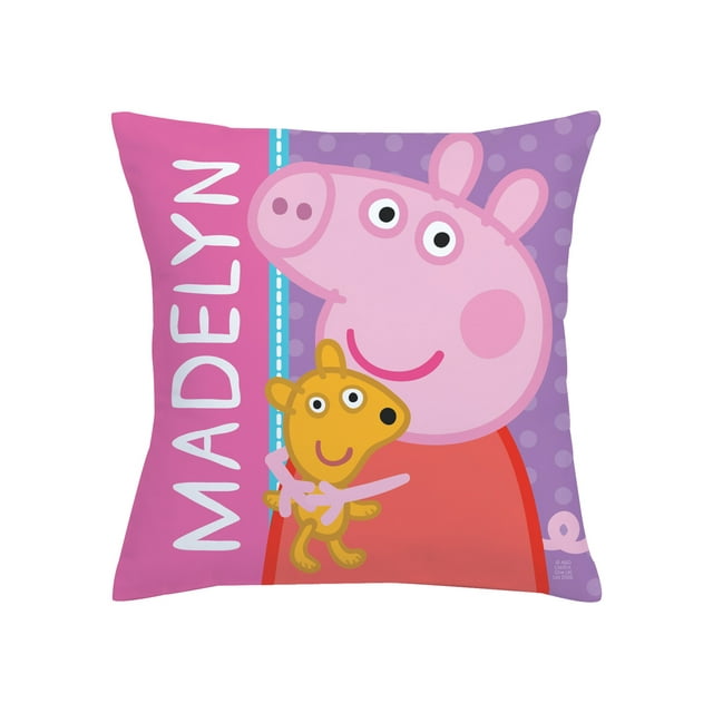 Personalized Peppa Pig Throw Pillow - Big Hug 14" x 14"