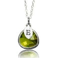 thumbnail image 1 of Personalized Peridot Necklace, August Birthstone Necklace, Bridesmaid Necklace, Custom Initial Necklace, Gift for Her, Peridot Jewelry - 18" Gold Plated - Leaf Initial H, 1 of 5