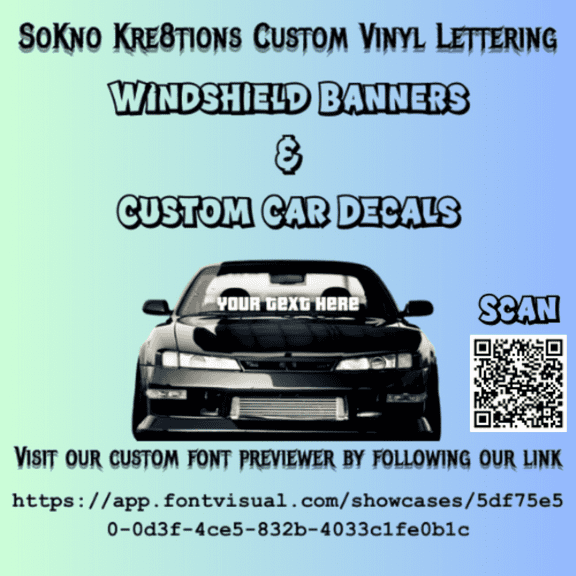 Personalized Permanent Vinyl Windshield Banners