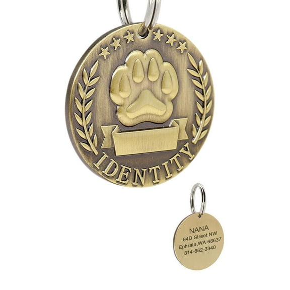 Personalized Pet Dog ID Tag Anti-lost Engraved Pet Dog Cat Collar Vintage I8W5