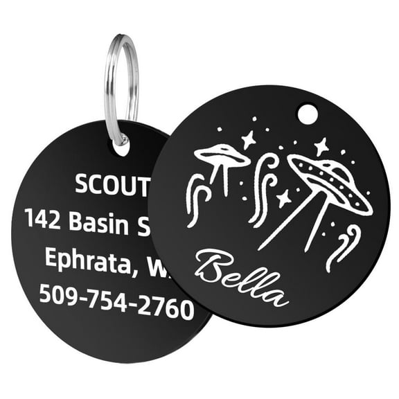 Personalized Pet ID Tags, Customizable Round Shapes, Stainless Steel Dog and Cat Tags Lovely Symbols Pets Collar Name Accessories Simple Custom Engraved Products Anti-Lost O9S7