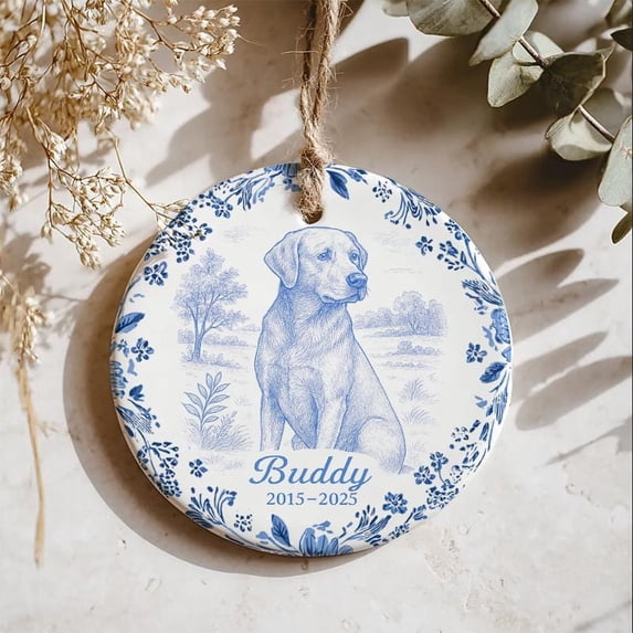 Personalized Pet Memorial Ceramic Ornament – Custom Dog Name & Date ...