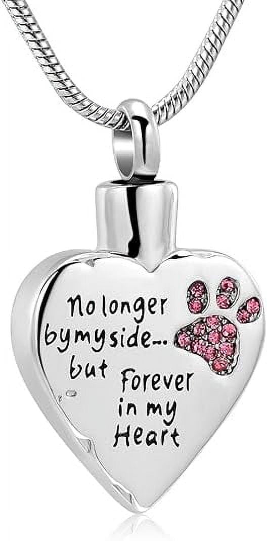 Personalized Pet Paw Print Urn Necklace for Ashes Dog / Cat Charms Urn ...
