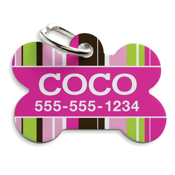 Personalized Pet Tag, Stripes Female