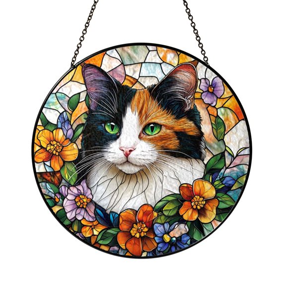 Personalized Pet Window Hanging – Custom Stained Glass Style Decorative Suncatcher