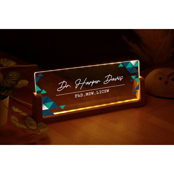 Personalized PhD Graduation Night Light Custom Doctor Name Plate Acrylic Lamp Academic Achievement Gift For Office Decor