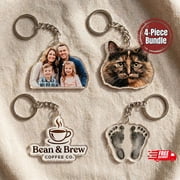 Personalized Photo Acrylic Keychain with Custom Picture and Double-Sided Key Ring, Personalized Photo Keepsake, Bag Charm and Gift for Family, Friends, Keys, Backpacks or Daily Carry