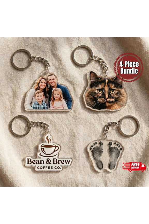 Personalized Photo Acrylic Keychain with Custom Picture and Double-Sided Key Ring, Personalized Photo Keepsake, Bag Charm and Gift for Family, Friends, Keys, Backpacks or Daily Carry