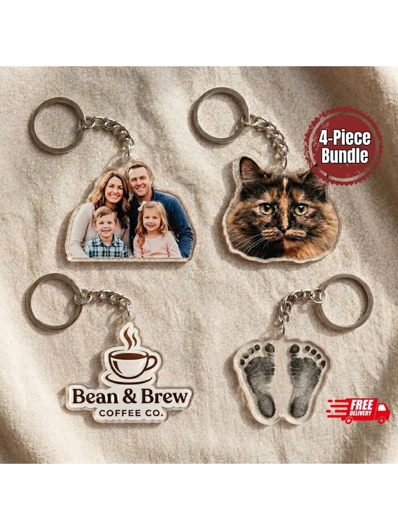 Personalized Photo Acrylic Keychain with Custom Picture and Double-Sided Key Ring, Personalized Photo Keepsake, Bag Charm and Gift for Family, Friends, Keys, Backpacks or Daily Carry