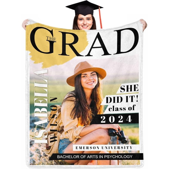 Personalized Photo Blanket Custom Blanket for Family Heart Blanket Birthday Gifts Graduation Gifts Wedding Gifts