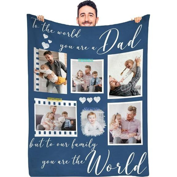Personalized Photo Blanket Custom Blanket for Family Heart Blanket Birthday Gifts Graduation Gifts Wedding Gifts