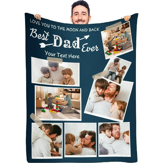 Personalized Photo Blanket Custom Blanket for Family Heart Blanket Birthday Gifts Graduation Gifts Wedding Gifts