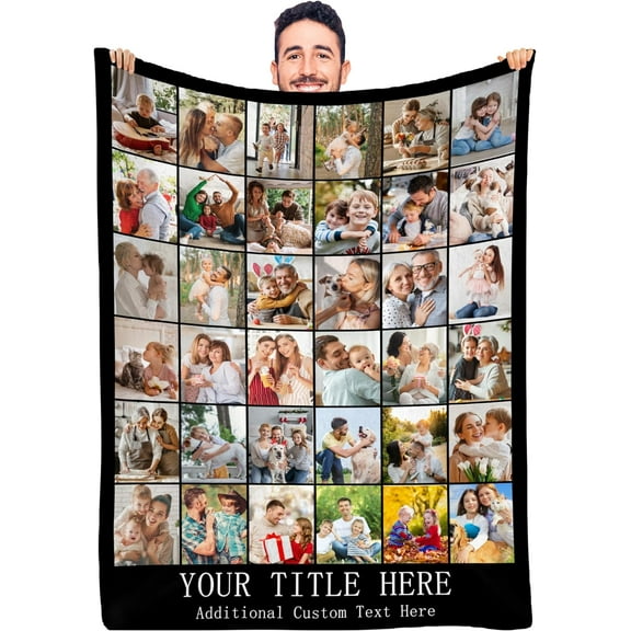Personalized Photo Blanket Custom Blanket for Family Heart Blanket Birthday Gifts Graduation Gifts Wedding Gifts