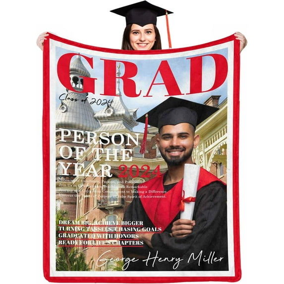 Personalized Photo Blanket Custom Blanket for Family Heart Blanket Birthday Gifts Graduation Gifts Wedding Gifts