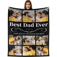 thumbnail image 1 of Personalized Photo Blanket for Family, Customized Bed Blanket with 10 Pictures for Mom Dad Custom Photos Throw Blanket for Best Friends, Personalized Gifts for Couple Girlfriend Boyfriend Blankets, 1 of 5