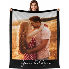 Personalized Photo Blanket for Family, Customized Bed Blanket with 10 Pictures for Mom Dad Custom Photos Throw Blanket for Best Friends, Personalized Gifts for Couple Girlfriend Boyfriend Blankets