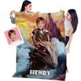 thumbnail image 1 of Personalized Photo Blanket, Superhero Blankets for Boys, 6 Year Old Boy Gifts, Kids Customized Blanket with Pictures 30 x 40, Birthday Graduation Ideas for Him, Get Photo Blanket KC22, 1 of 6
