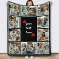 thumbnail image 1 of Personalized Photo Blankets Customized Throw Blankets with Picture Birthday Christmas Anniversary Valentines Mother's Day Gifts for Mom Women Best Friends Couple 6 Pictures Blankets, 1 of 5