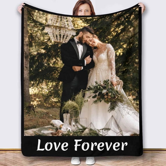 Personalized Photo Blankets Customized Throw Blankets with Picture Birthday Christmas Anniversary Valentines Mother's Day Gifts for Mom Women Best Friends Couple 6 Pictures Blankets