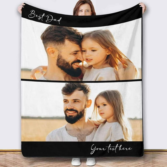 Personalized Photo Blankets Customized Throw Blankets with Picture Birthday Christmas Anniversary Valentines Mother's Day Gifts for Mom Women Best Friends Couple 6 Pictures Blankets