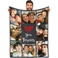 thumbnail image 1 of Personalized Photo Blankets for Girlfriend Boyfriend Gifts, Custom Wife Photo Blankets Flannel Blanket for Wife Husband Couples Gift, 1 of 6