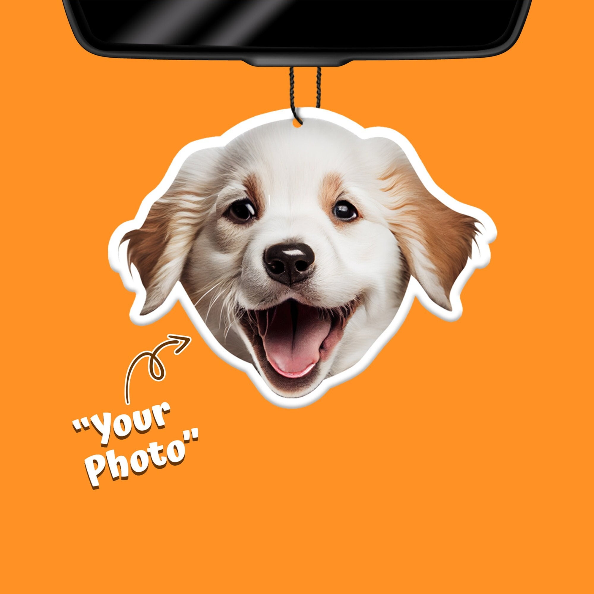Personalized Photo Car Air Freshener, Custom Dog Portrait Car Freshener, Custom Car Freshener
