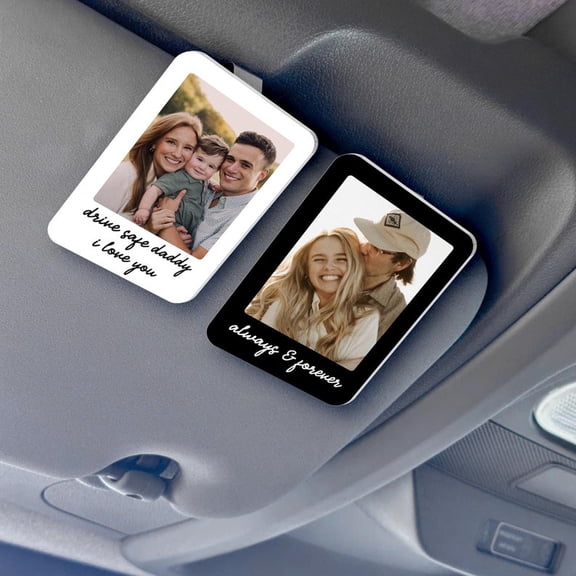 Personalized Photo Car Visor Clip, Custom Couple Photo Car Decoration, Boyfriend Valentine Gifts, Anniversary Gifts for Him, Drive Safe Gift