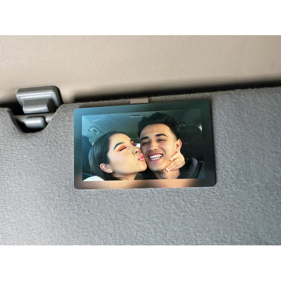 Personalized Photo Car Visor Clip - Full Color Printed On Metal! Custom Sun Visor Decoration for Car, Couples Gift, Unique Car Accessories