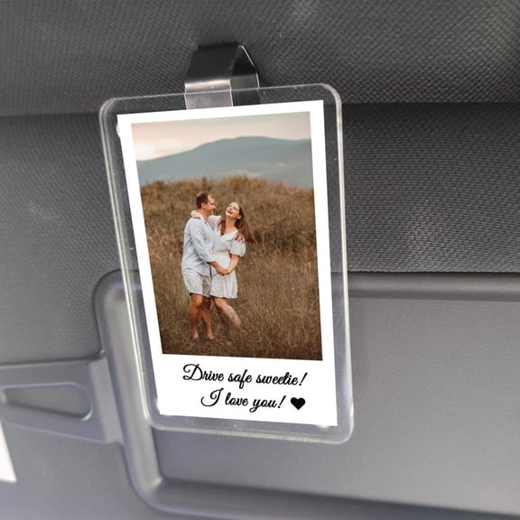 Personalized Photo Car Visor Clip, Romantic Drive Safe Gift, Unique Couples Keepsake, Custom Gifts for Him Couple,Photo Drive Safely Clip