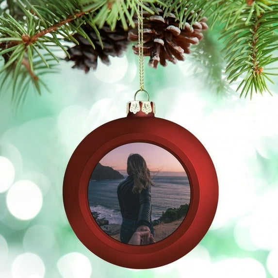 Personalized Photo Christmas Tree Ball Ornaments, Customized Xmas Presents for Family and Friends
