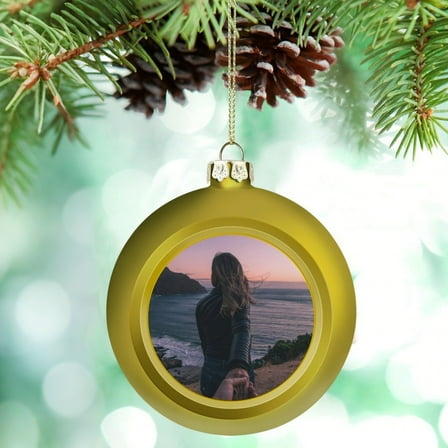 Personalized Photo Christmas Tree Ball Ornaments, Customized Xmas Presents for Family and Friends