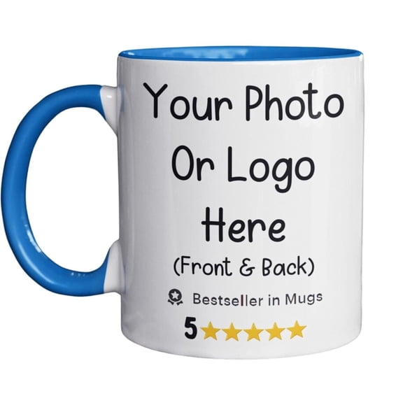 Personalized Photo Coffee Mug Custom Text or Logo 11oz Ceramic 2
