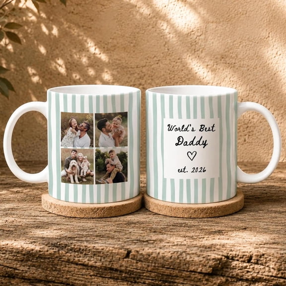 Personalized Photo Collage Mug For Dad, Custom Father'S Day, Bekilab, 11oz-15oz Mug