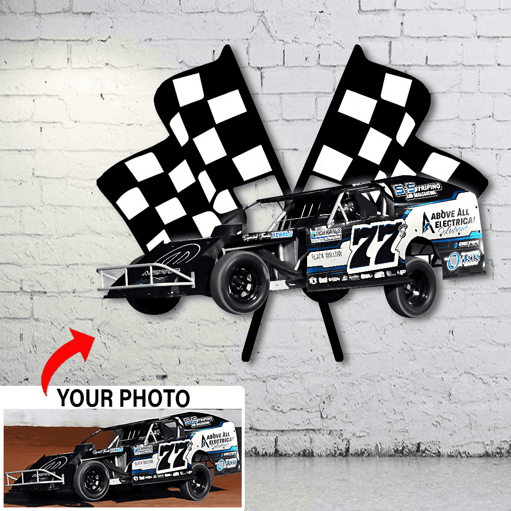 Personalized Photo Dirt Track Racing Cut Metal Sign 14''x14'' ; late ...
