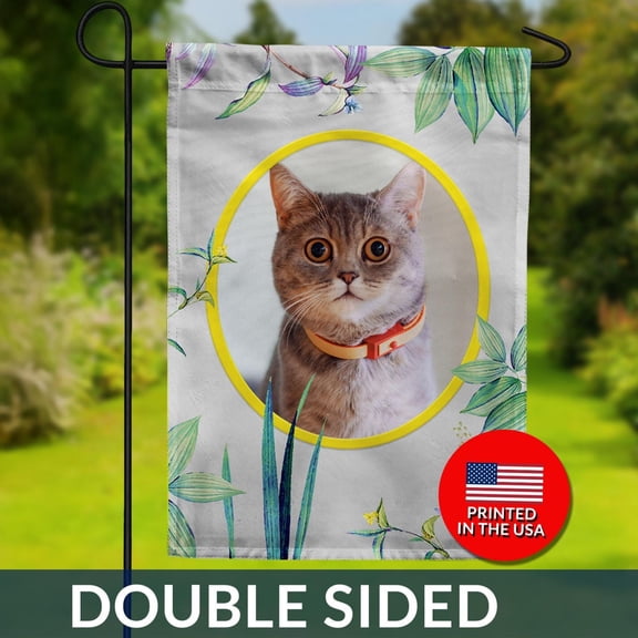 Personalized Photo Garden Flag Custom Floral Frame