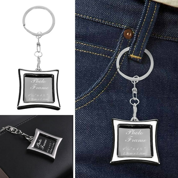 Personalized Photo Keychain Custom Picture Frame Alloy Keyring Gift for Couples