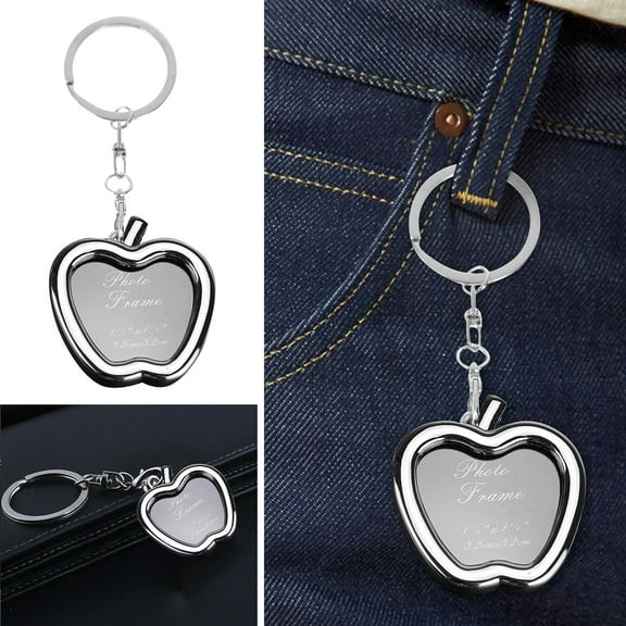 Personalized Photo Keychain Custom Picture Frame Alloy Keyring Gift for Couples